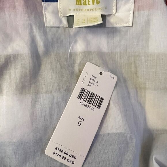 NWT Anthropologie Maeve Cricket Club Large Gingham Check Plaid Dress US Size 6 - Picture 4 of 4